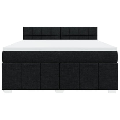 Giroletto a Molle con Materasso Nero 180x200 cm in Tessuto