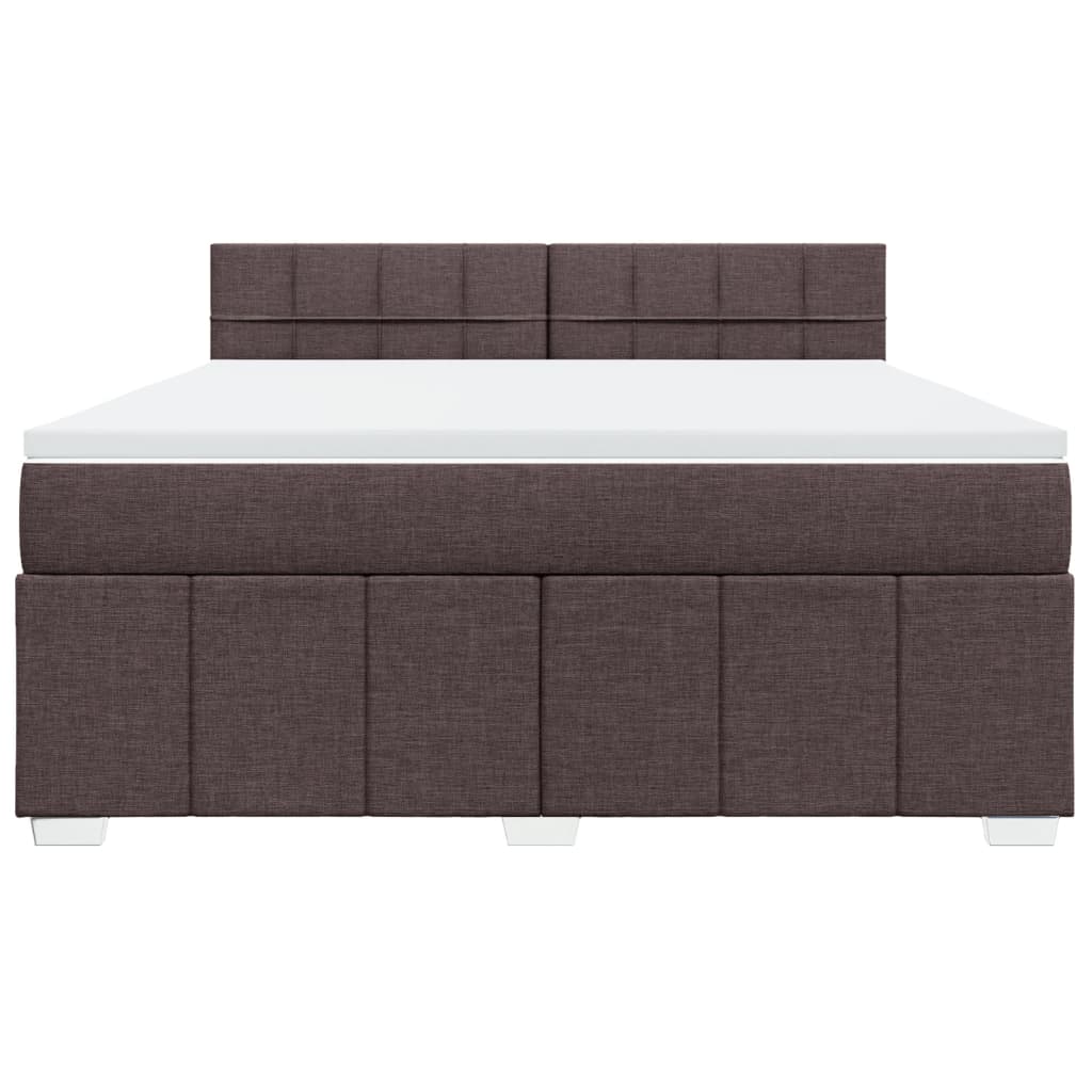 Giroletto a Molle con Materasso Marrone Scuro 180x200cm Tessuto | homemem39