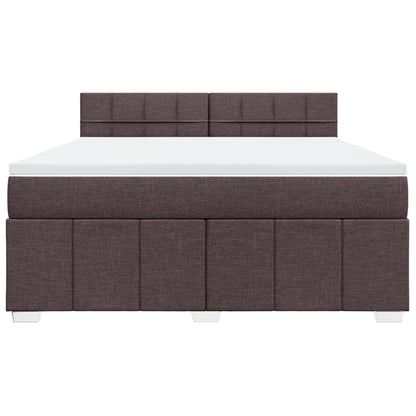 Giroletto a Molle con Materasso Marrone Scuro 180x200cm Tessuto | homemem39