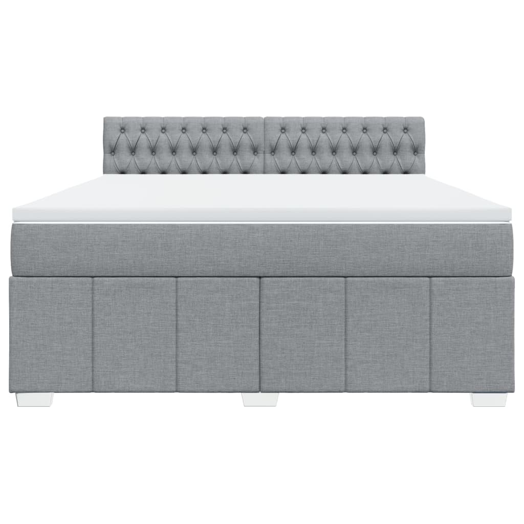 Giroletto a Molle con Materasso Grigio Chiaro180x200 cm Tessuto