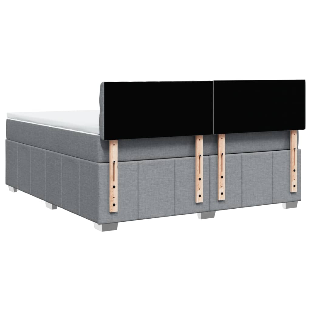 Giroletto a Molle con Materasso Grigio Chiaro180x200 cm Tessuto