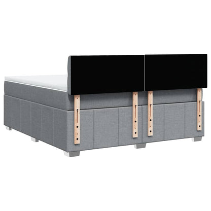 Giroletto a Molle con Materasso Grigio Chiaro180x200 cm Tessuto