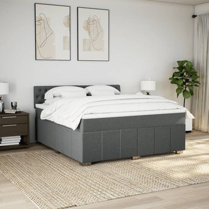 Giroletto a Molle con Materasso Grigio Scuro 180x200 cm Tessuto