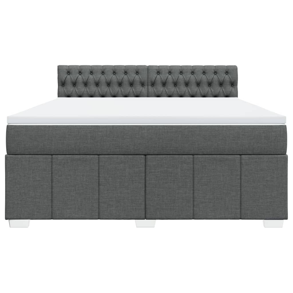Giroletto a Molle con Materasso Grigio Scuro 180x200 cm Tessuto
