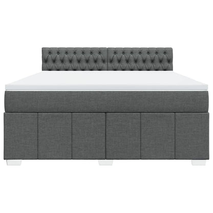 Giroletto a Molle con Materasso Grigio Scuro 180x200 cm Tessuto