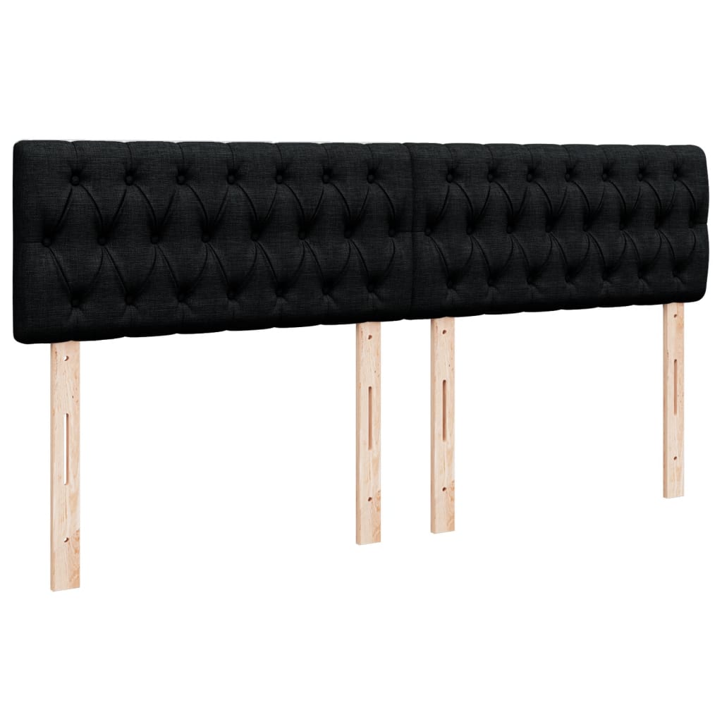 Giroletto a Molle con Materasso Nero 180x200 cm in Tessuto