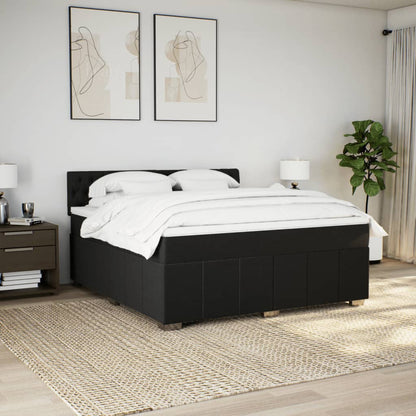 Giroletto a Molle con Materasso Nero 180x200 cm in Tessuto