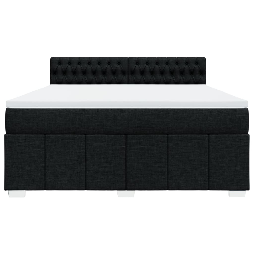 Giroletto a Molle con Materasso Nero 180x200 cm in Tessuto