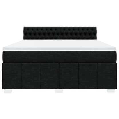 Giroletto a Molle con Materasso Nero 180x200 cm in Tessuto