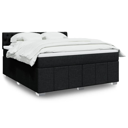 Giroletto a Molle con Materasso Nero 180x200 cm in Tessuto