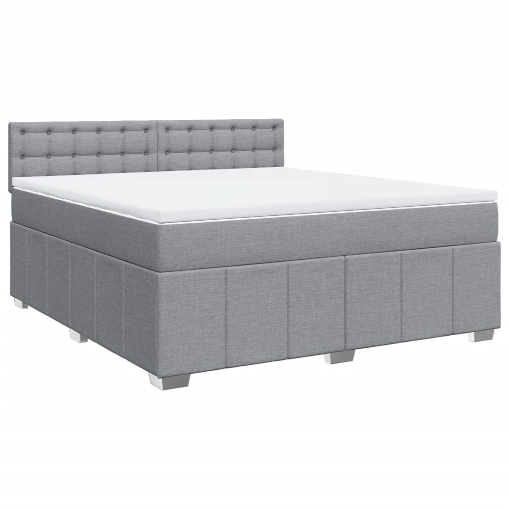 Giroletto a Molle con Materasso Grigio Chiaro180x200 cm Tessuto