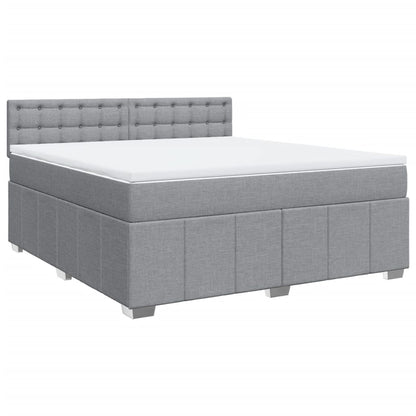 Giroletto a Molle con Materasso Grigio Chiaro180x200 cm Tessuto
