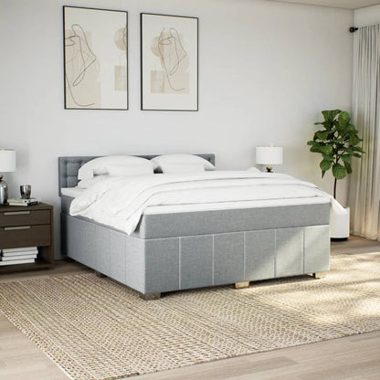 Giroletto a Molle con Materasso Grigio Chiaro180x200 cm Tessuto