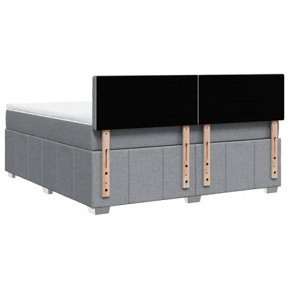Giroletto a Molle con Materasso Grigio Chiaro180x200 cm Tessuto