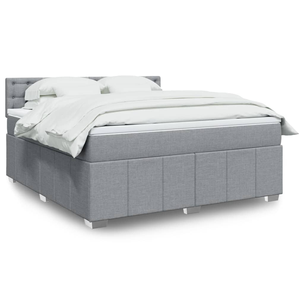 Giroletto a Molle con Materasso Grigio Chiaro180x200 cm Tessuto