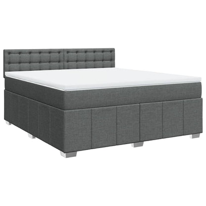 Giroletto a Molle con Materasso Grigio Scuro 180x200 cm Tessuto