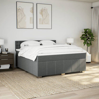 Giroletto a Molle con Materasso Grigio Scuro 180x200 cm Tessuto