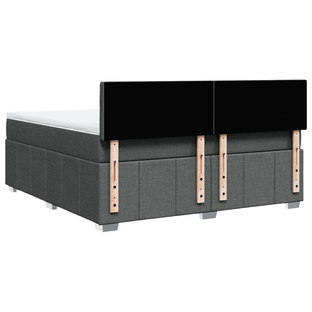 Giroletto a Molle con Materasso Grigio Scuro 180x200 cm Tessuto