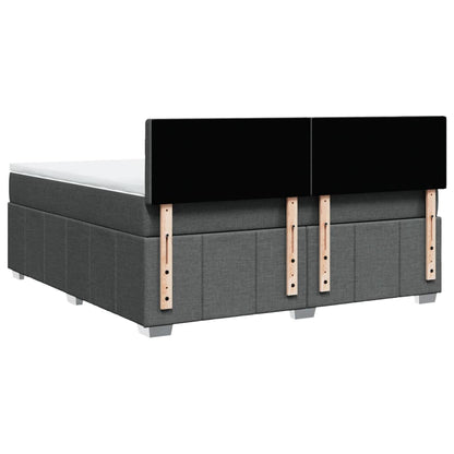 Giroletto a Molle con Materasso Grigio Scuro 180x200 cm Tessuto