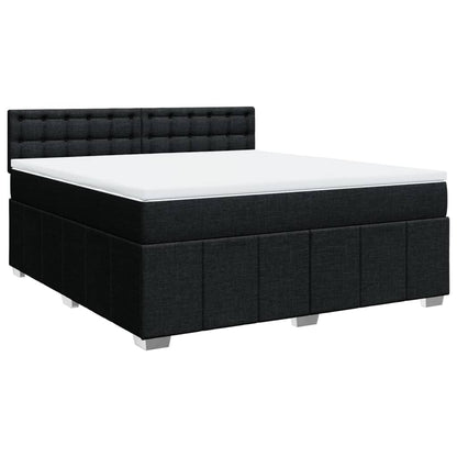 Giroletto a Molle con Materasso Nero 180x200 cm in Tessuto