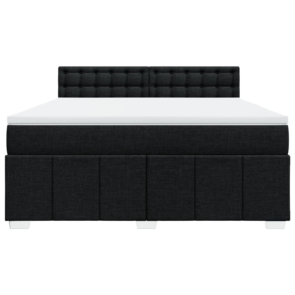 Giroletto a Molle con Materasso Nero 180x200 cm in Tessuto