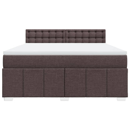 Giroletto a Molle con Materasso Marrone Scuro 180x200cm Tessuto | homemem39