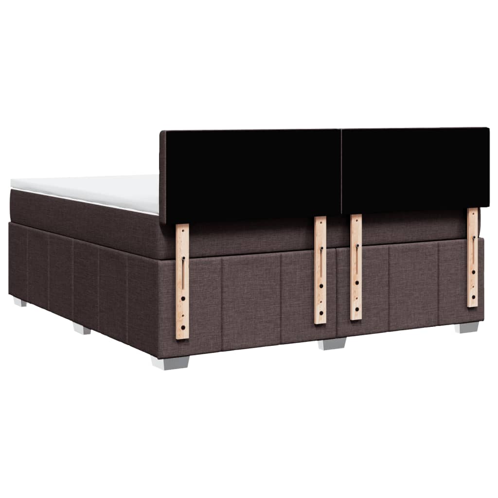 Giroletto a Molle con Materasso Marrone Scuro 180x200cm Tessuto | homemem39