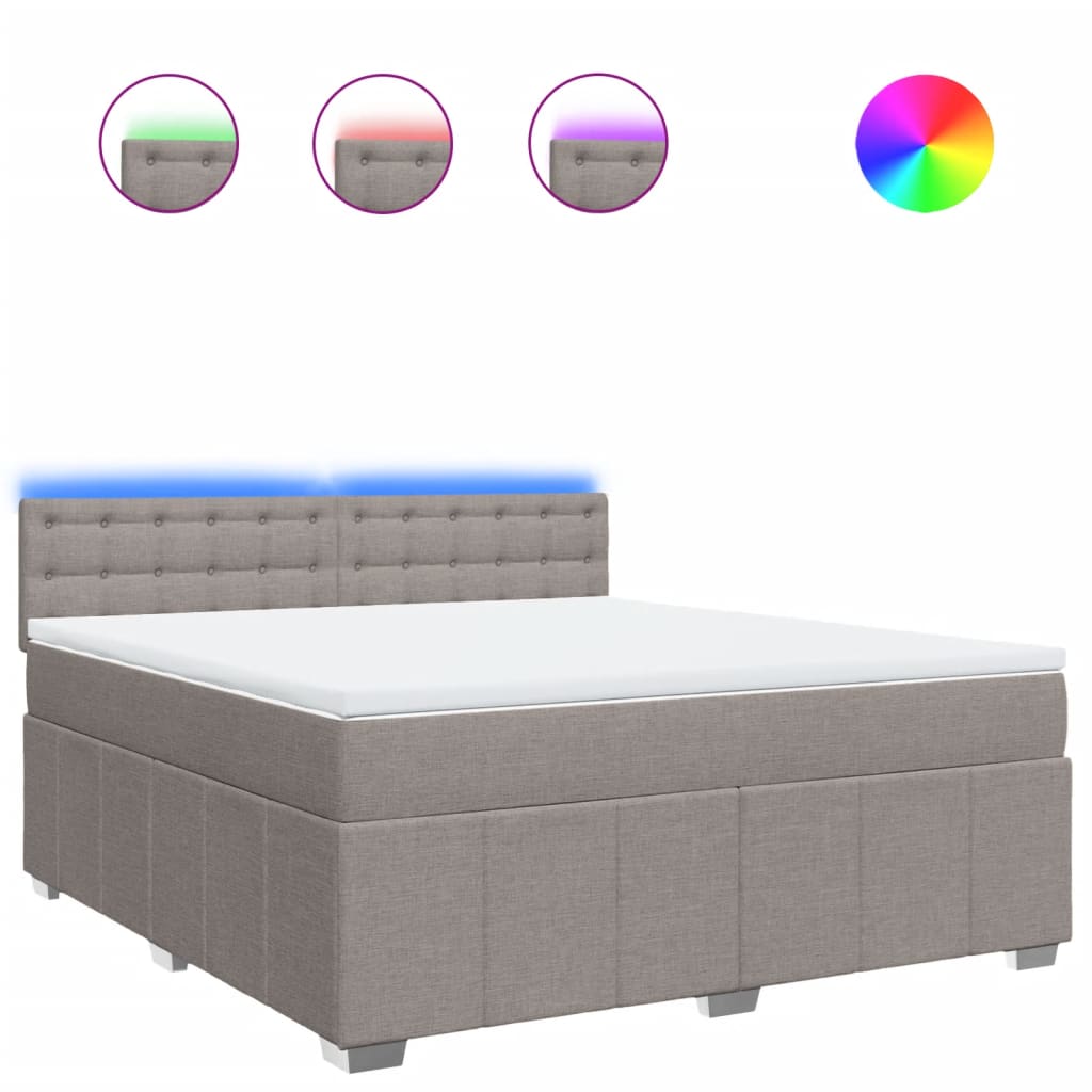 Giroletto a Molle con Materasso Tortora 180x200 cm in Tessuto | homemem39