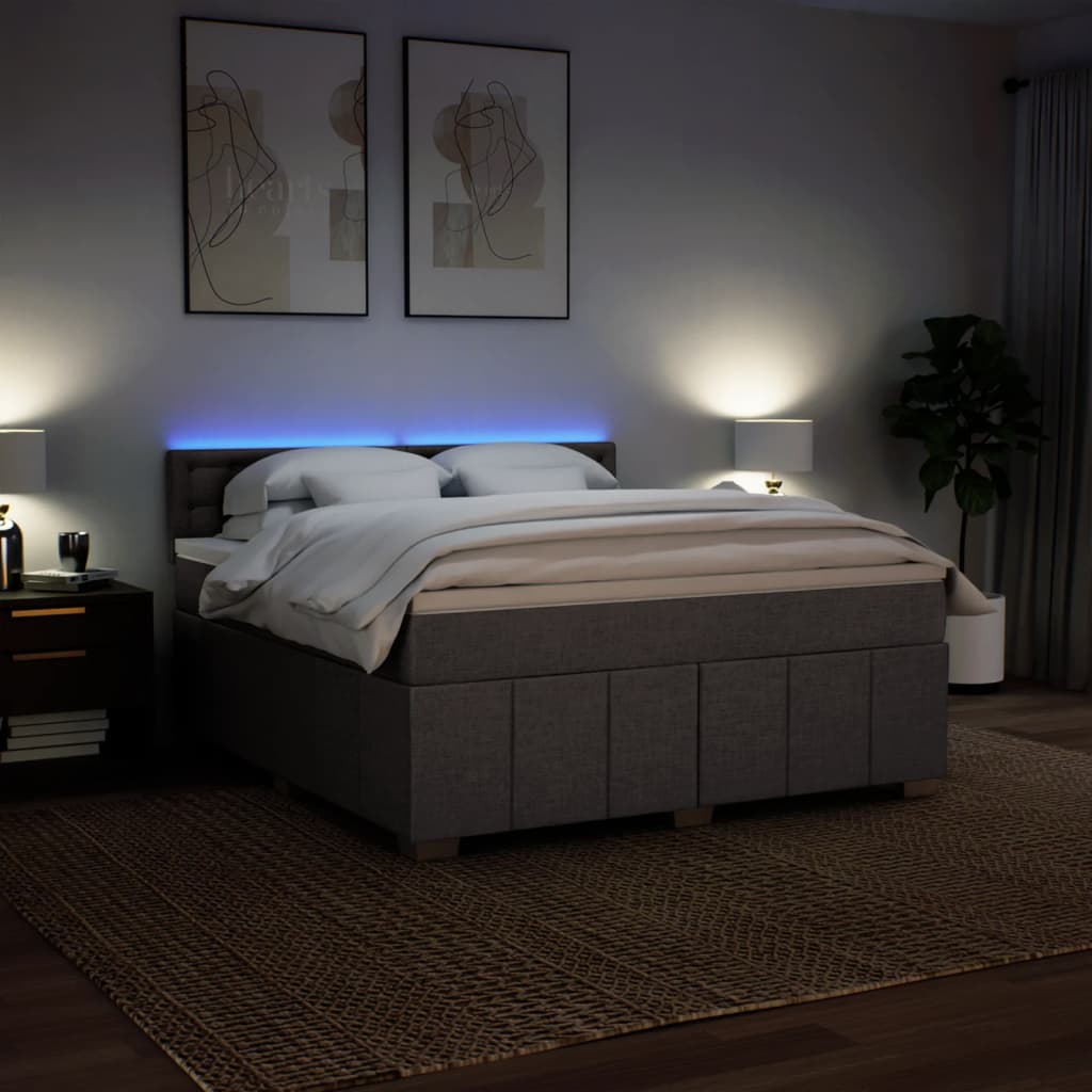 Giroletto a Molle con Materasso Tortora 180x200 cm in Tessuto | homemem39