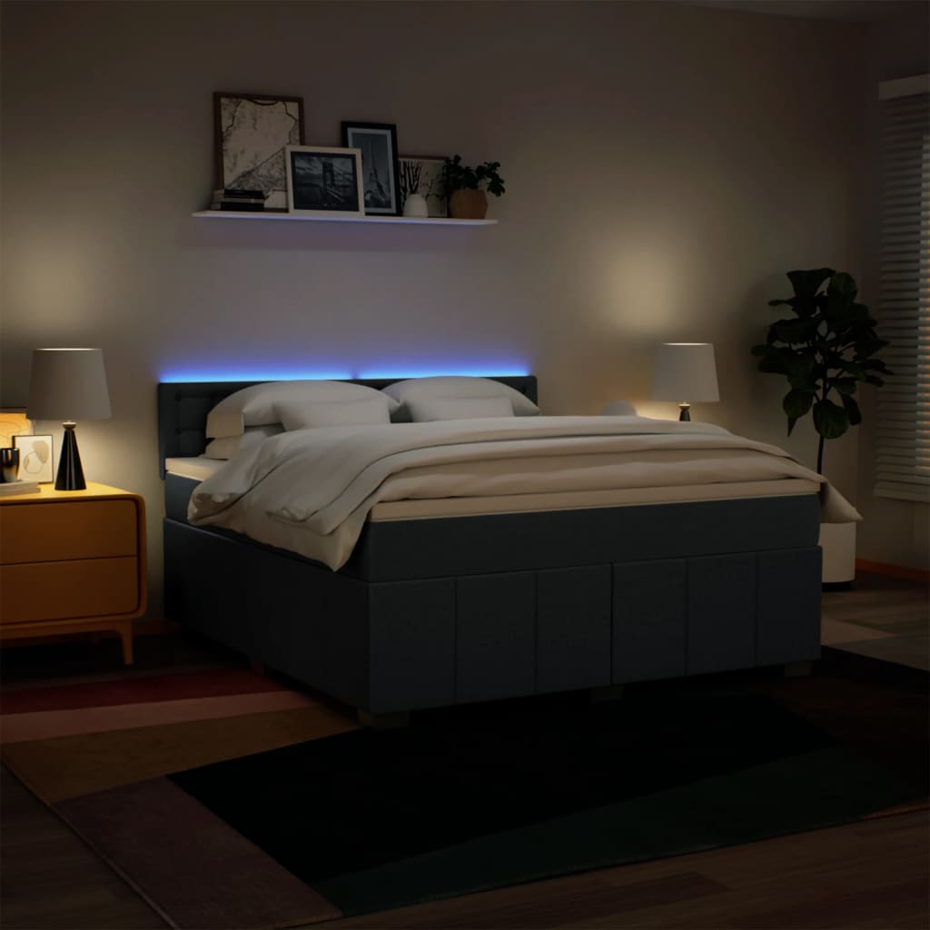 Giroletto a Molle con Materasso Blu 180x200 cm in Tessuto