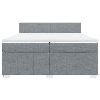 Giroletto a Molle con Materasso Grigio Chiaro 200x200cm Tessuto