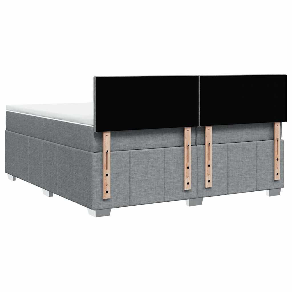 Giroletto a Molle con Materasso Grigio Chiaro 200x200cm Tessuto