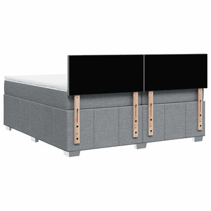 Giroletto a Molle con Materasso Grigio Chiaro 200x200cm Tessuto