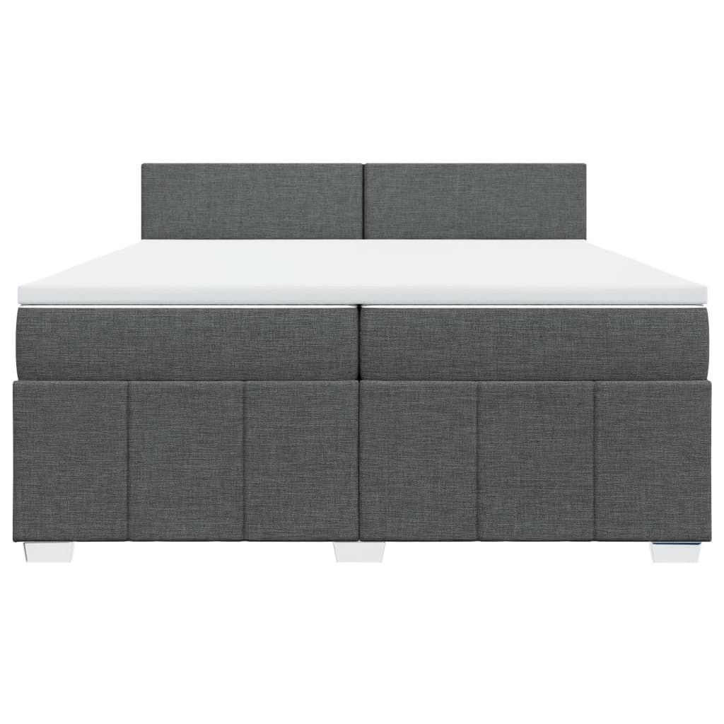 Giroletto a Molle con Materasso Grigio Scuro 200x200 cm Tessuto