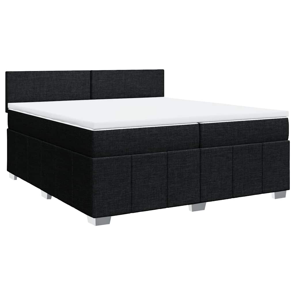 Giroletto a Molle con Materasso Nero 200x200 cm in Tessuto
