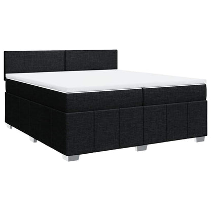 Giroletto a Molle con Materasso Nero 200x200 cm in Tessuto