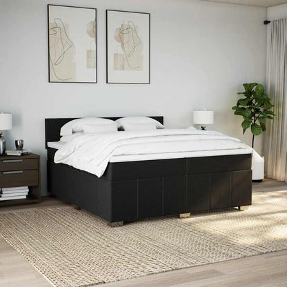 Giroletto a Molle con Materasso Nero 200x200 cm in Tessuto