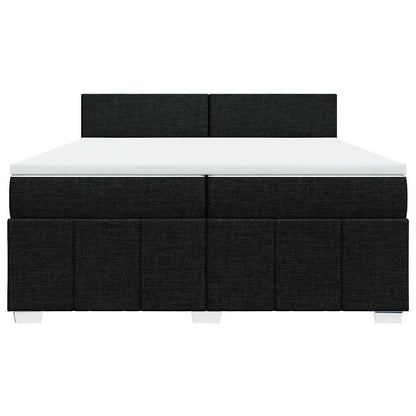 Giroletto a Molle con Materasso Nero 200x200 cm in Tessuto