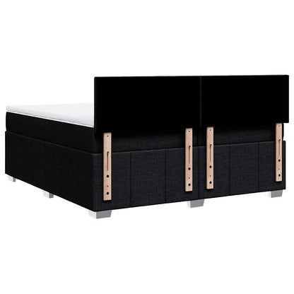 Giroletto a Molle con Materasso Nero 200x200 cm in Tessuto