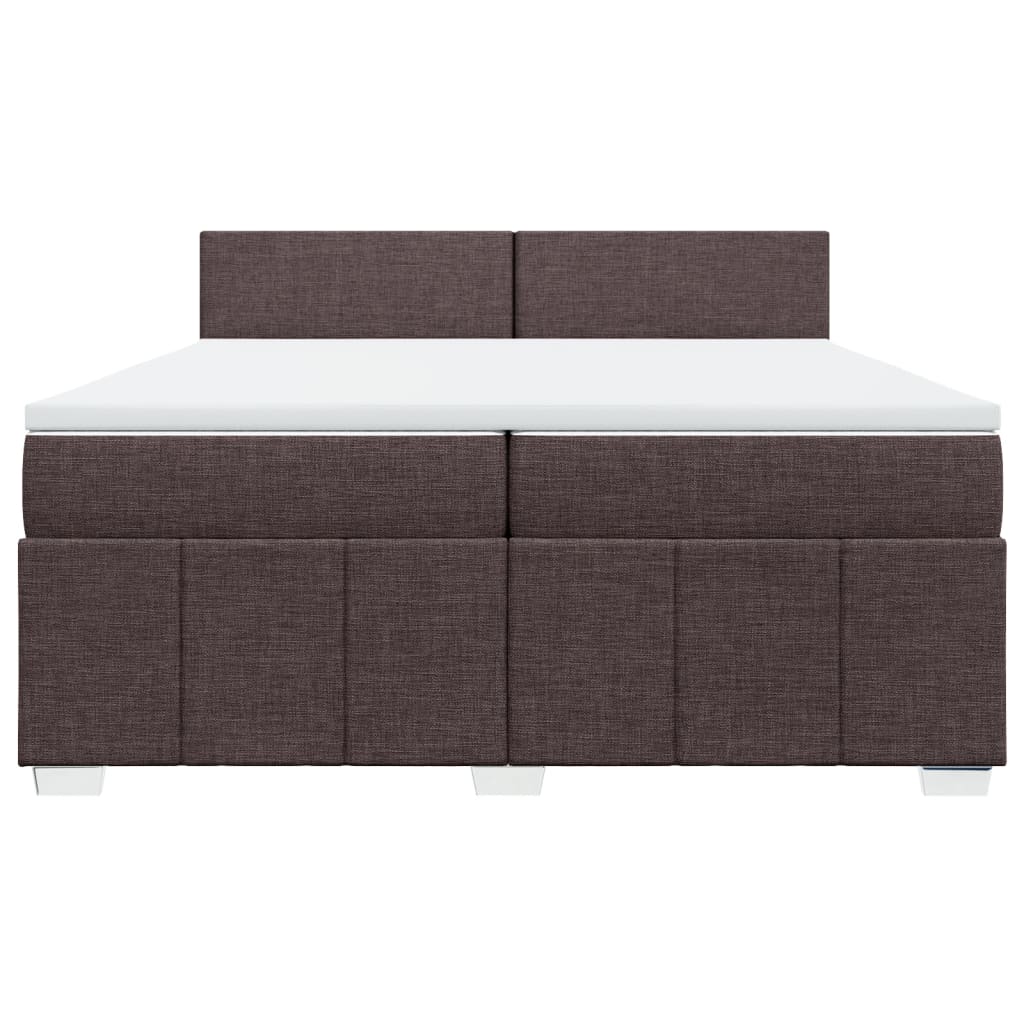 Giroletto a Molle con Materasso Marrone Scuro 200x200cm Tessuto