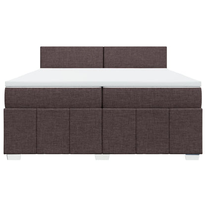 Giroletto a Molle con Materasso Marrone Scuro 200x200cm Tessuto