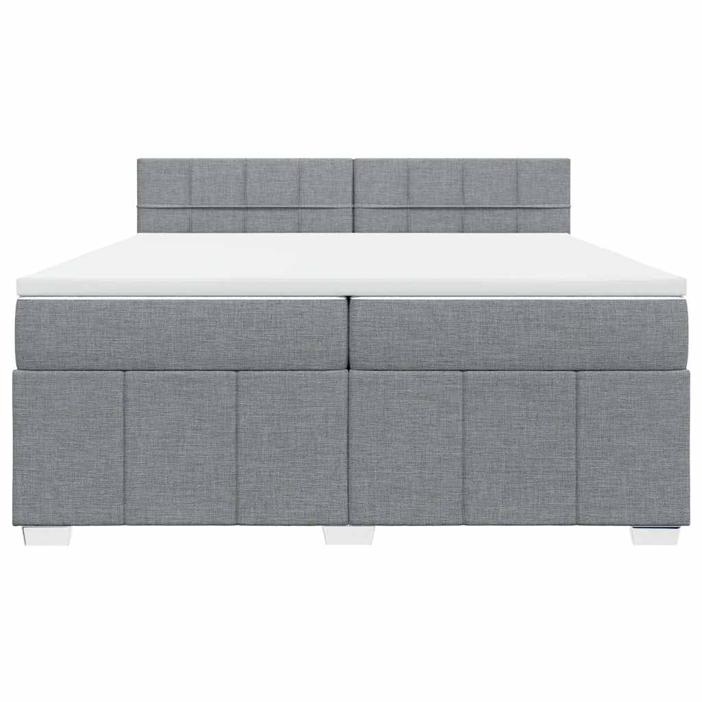 Giroletto a Molle con Materasso Grigio Chiaro 200x200cm Tessuto
