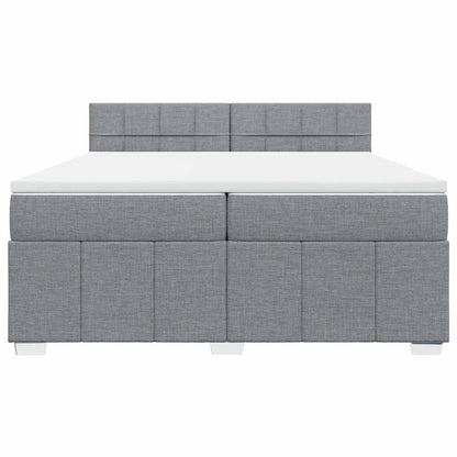 Giroletto a Molle con Materasso Grigio Chiaro 200x200cm Tessuto