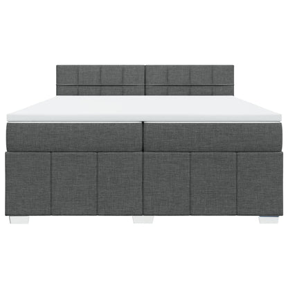 Giroletto a Molle con Materasso Grigio Scuro 200x200 cm Tessuto - homemem39
