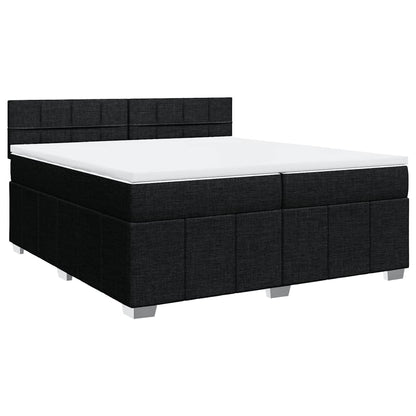 Giroletto a Molle con Materasso Nero 200x200 cm in Tessuto