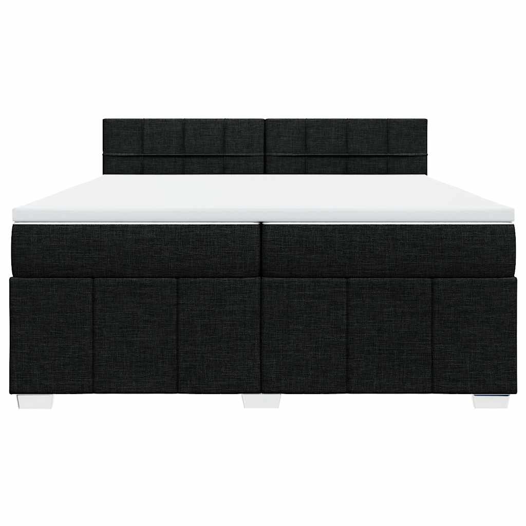 Giroletto a Molle con Materasso Nero 200x200 cm in Tessuto