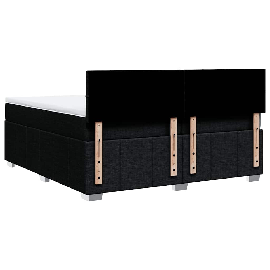 Giroletto a Molle con Materasso Nero 200x200 cm in Tessuto