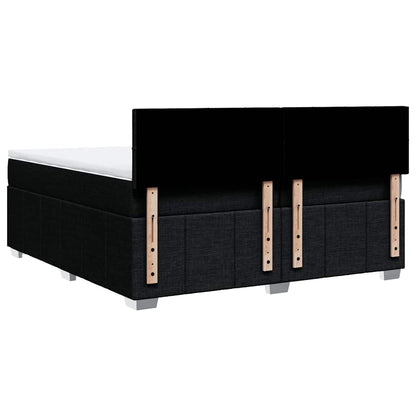 Giroletto a Molle con Materasso Nero 200x200 cm in Tessuto