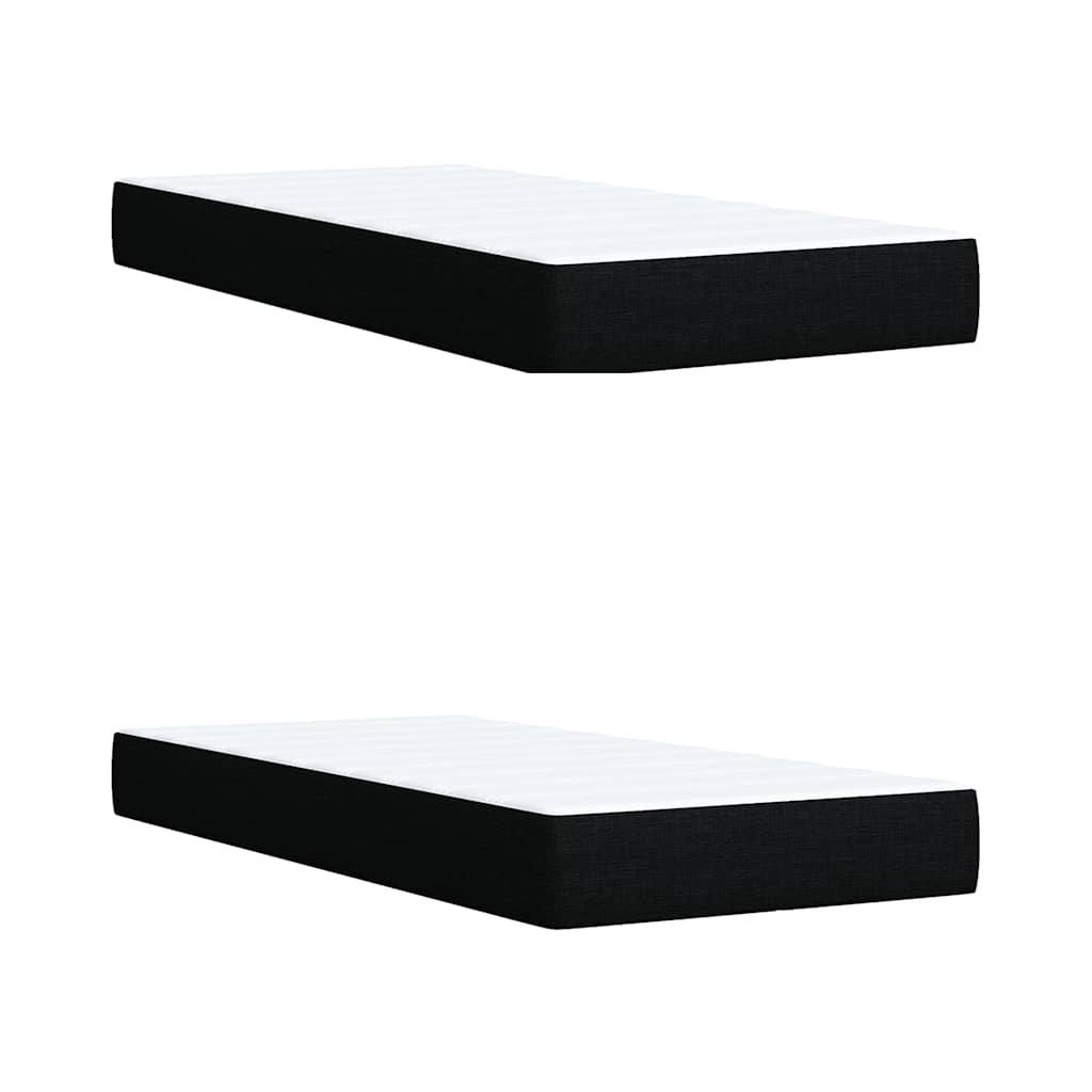 Giroletto a Molle con Materasso Nero 200x200 cm in Tessuto - homemem39