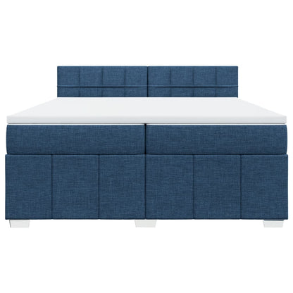 Giroletto a Molle con Materasso Blu 200x200 cm in Tessuto
